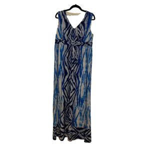 Chicos blue/white boho tank maxi dress sz 2 (sz 12...large) all stretch #1784